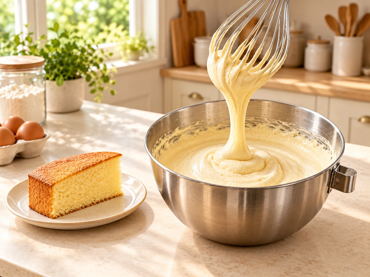 Emulsionante para Batidos · preparación completa con fondo de cocina cálida