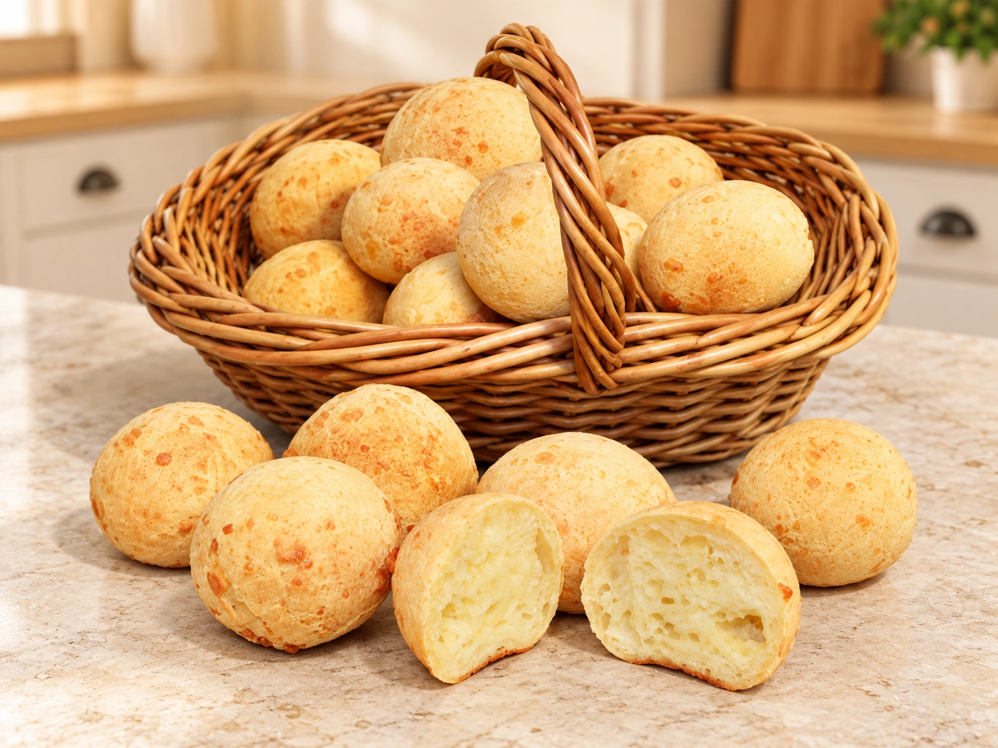 Pan de Queso · fotografía ambientada en cocina cálida